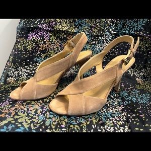 Michael Kors, Size 8, strappy, tan suede heels, worn twice!